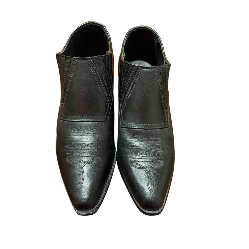 Durango, Gothwetern RD3520 Womens Black Leather Western Ankle Boots Pointed Toe